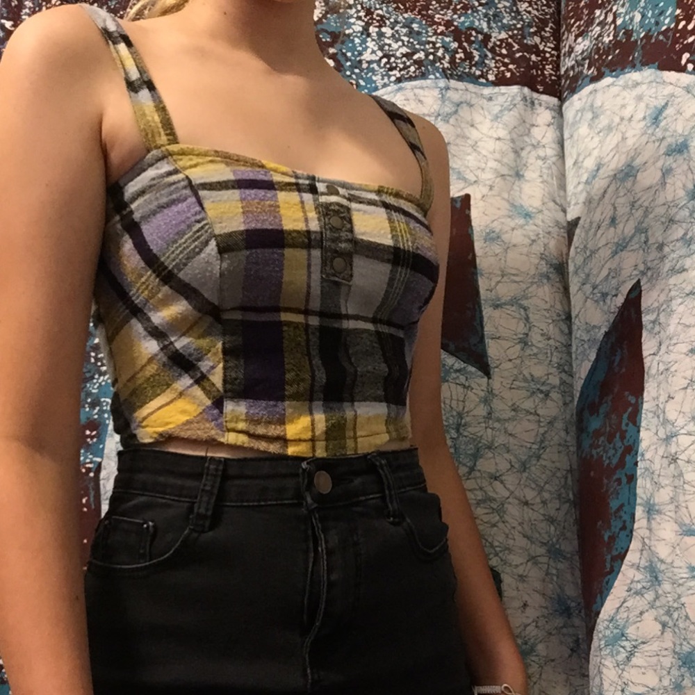plaid crop top